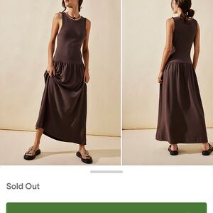 Free People Brown Maxi Dress with Bohemian Flair